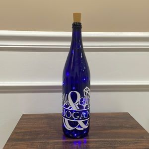 {Mr & Mrs Hogan} Handmade blue light up glass bottle